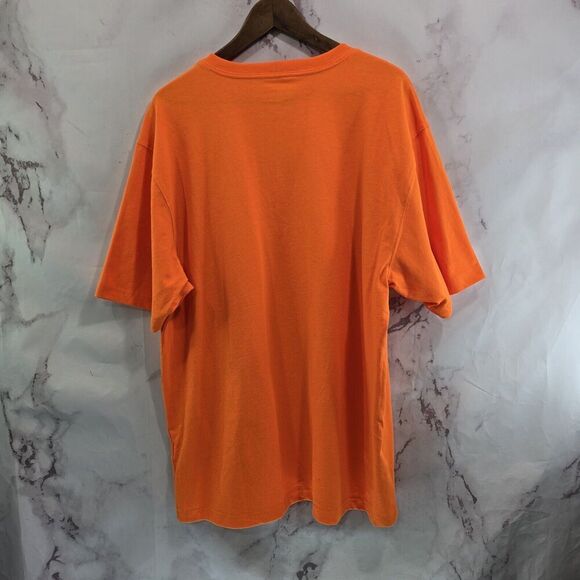 Carhartt T Shirt Mens Large Orange Pocket Loose Fit Tee Short Sleeve Neon Hunter - Picture 4 of 11